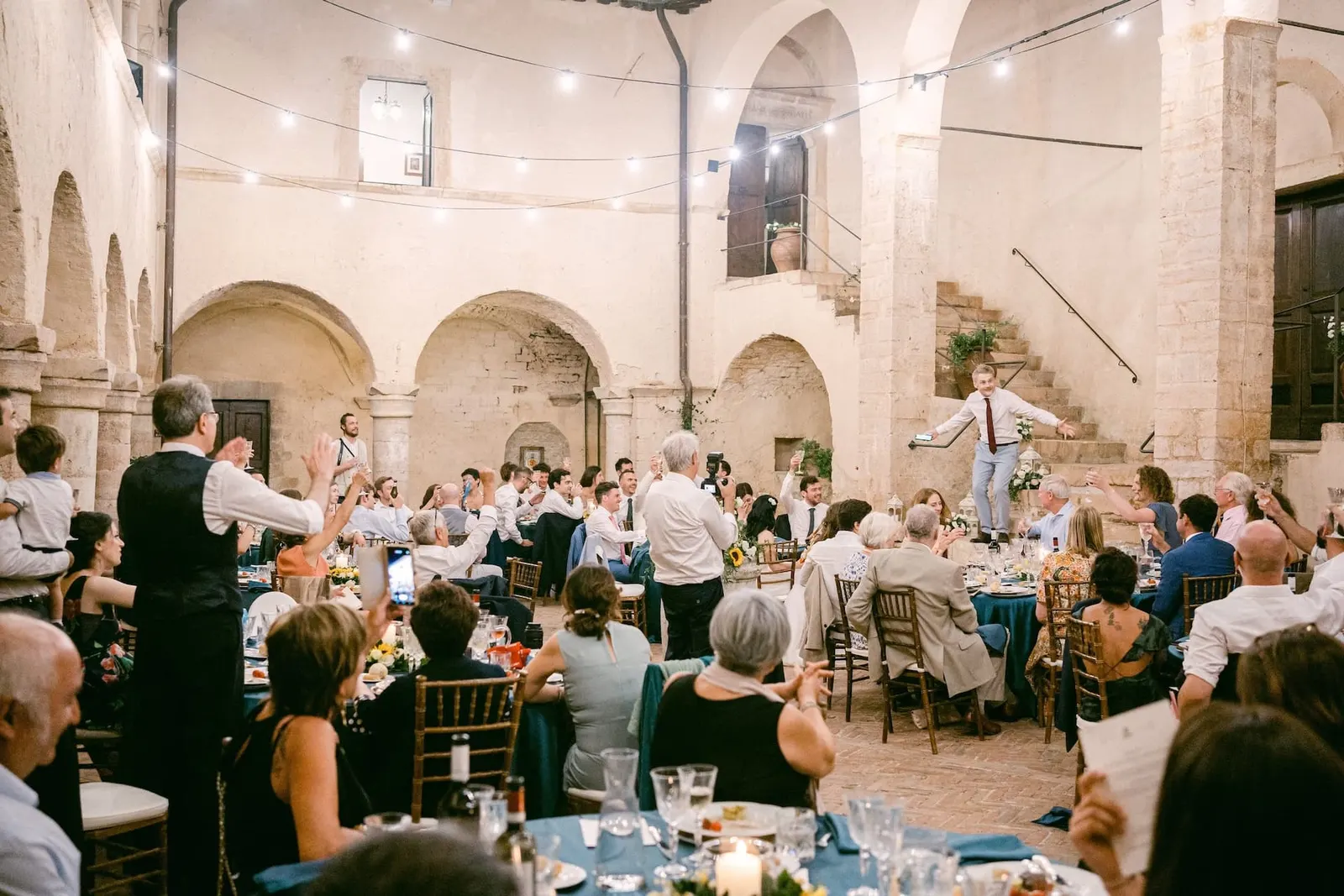 Groom speech wedding reception party abbazia san pietro valle