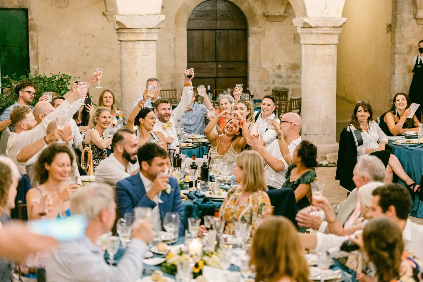 Reception celebration guests san pietro valle abbey